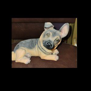 Vintage German Shepherd Figurine Laying Down